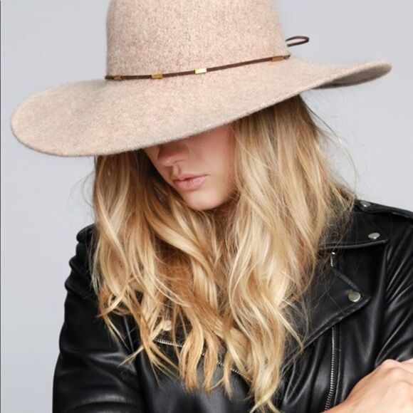 🌟GRAY🌟 Wide Brim Gray Wool Floppy Hat with Suede Belt - Picture 4 of 12